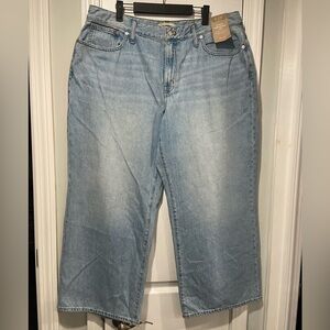 NWT Madewell Size 33P Curvy Super Wide Leg Cotton Denim High Waist Jeans